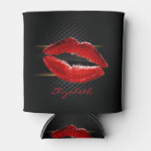 モダンスタイリッシュグリッター赤い唇パーソナライズされた 缶クーラー (正面)