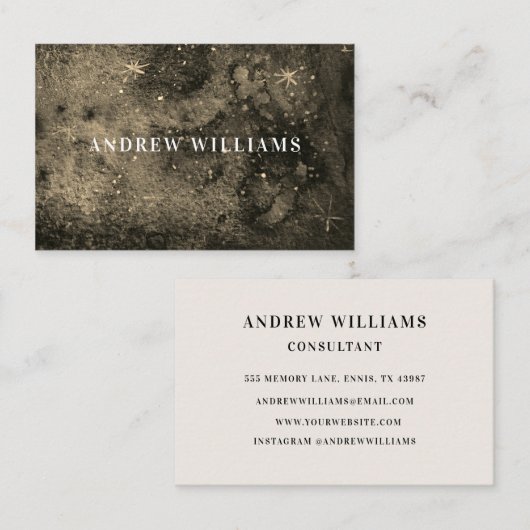 モダンスタイリッシュシックな白黒名刺 名刺 (正面/裏面)