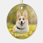 モダンスタイリッシュシンプルパーソナライズされたペットドッグ写真 セラミックオーナメント (左)