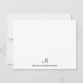 モダンスタイリッシュシンプルScript Monogramノートカード 招待状 (正面)