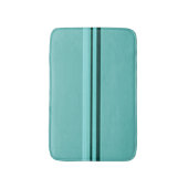 モダンスタイリッシュストライプのティール(緑がかった色) バスマット (正面縦)