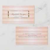 モダンスタイリッシュストライプの,金ゴールド枠 名刺 (正面/裏面)