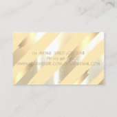 モダンスタイリッシュストライプ,金フェイク箔ブラシストローク 名刺 (裏面)