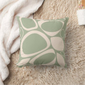 モダンスタイリッシュセージ緑クリーム抽象芸術パターン クッション (ブランケット)