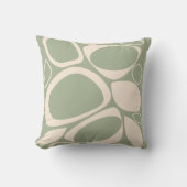 モダンスタイリッシュセージ緑クリーム抽象芸術パターン クッション (正面)