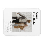 モダンスタイリッシュタイポグラフィ写真の日付保存 マグネット (横)