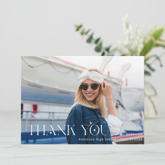 モダンスタイリッシュタイポグラフィ サンキューカード (スタンド正面)