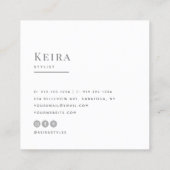 モダンスタイリッシュタイポグラフィ スクエア名刺 (裏面)