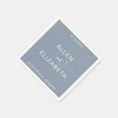 モダンスタイリッシュダスティブルーパーソナライズされた結婚ズ スタンダードカクテルナプキン (角)