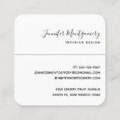 モダンスタイリッシュティール(緑がかった色)と金ゴールドアゲートオンホワイト スクエア名刺 (裏面)