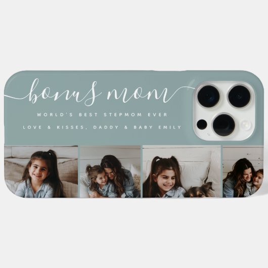 モダンスタイリッシュティール（緑がかった色）写真ボーナス母マザーズ日 Case-Mate iPhoneケース (裏面 (横))