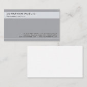 モダンスタイリッシュデザイングレイミニマルプレーン 名刺 (正面/裏面)