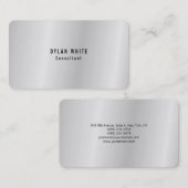 モダンスタイリッシュトレンディークリエイティブシルバーグレイ 名刺 (正面/裏面)