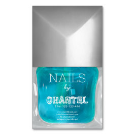 モダンスタイリッシュトレンディーネオンブルー爪、 ネイルポーランドシック マグネット名刺