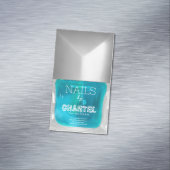 モダンスタイリッシュトレンディーネオンブルー爪、 ネイルポーランドシック マグネット名刺 (インサイチュ)