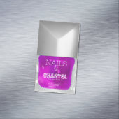 モダンスタイリッシュトレンディーネオン薄紫爪、 ネイルシック マグネット名刺 (インサイチュ)