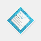 モダンスタイリッシュトレンディーブルーウェーブ抽象芸術結婚ズ スタンダードカクテルナプキン (角)