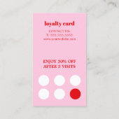 モダンスタイリッシュバラはっきりした赤毛サロン ロイヤリティカード (裏面)