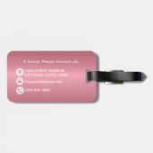 モダンスタイリッシュバラ金ゴールドブラッシュド金モノグラムの属 ラゲッジタグ (裏面横)