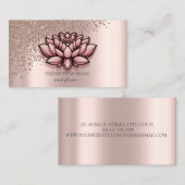 モダンスタイリッシュバラ金ゴールドロータス 名刺 (正面/裏面)