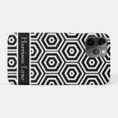 モダンスタイリッシュパーソナライズされた白黒 Case-Mate iPhoneケース (裏面(横))