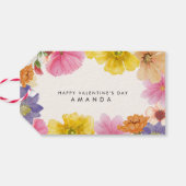 モダンスタイリッシュフローラバレンタインデーラベル ギフトタグ (裏面横)