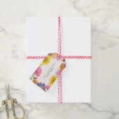 モダンスタイリッシュフローラバレンタインデーラベル ギフトタグ (より糸付き)