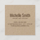 モダンスタイリッシュプロフェッショナルクラフト紙 スクエア名刺 (裏面)