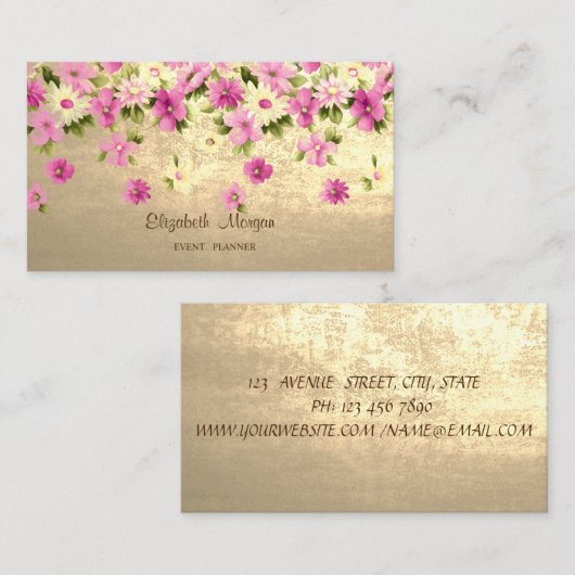 モダンスタイリッシュプロフェッショナルフェイク金ゴールド 名刺 (正面/裏面)