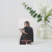 モダンスタイリッシュプロフェッショナルモデル写真モノグラム 名刺 (スタンド正面)