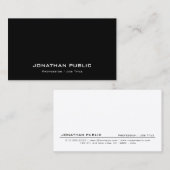 モダンスタイリッシュプロフェッショナル平白黒 名刺 (正面/裏面)