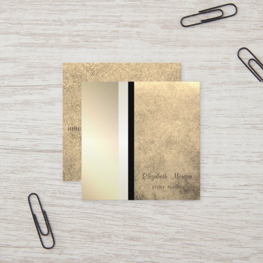 モダンスタイリッシュプロフェッショナル幾何ストライプの スクエア名刺 (正面/裏面インサイチュ)