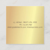 モダンスタイリッシュプロフェッショナル幾何金ゴールド スクエア名刺 (裏面)