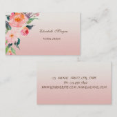 モダンスタイリッシュプロフェッショナル – 水色の花 名刺 (正面/裏面)