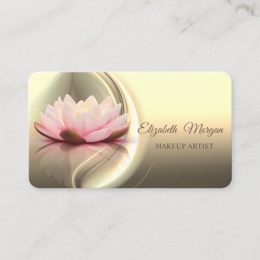 モダンスタイリッシュプロフェッショナル,金ゴールド,抽象芸術,ロータス 名刺 (正面)