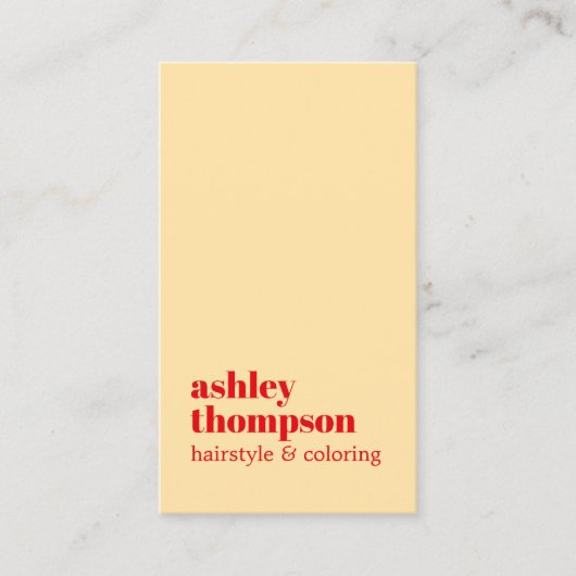 モダンスタイリッシュベージュはっきりしたレッドヘアサロン ロイヤリティカード (正面)