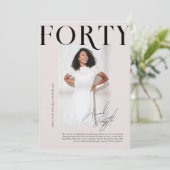 モダンスタイリッシュマガジン | 40歳の誕生日フォト 招待状 (スタンド正面)