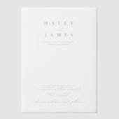 モダンスタイリッシュミニマ結婚リスト ベラム紙招待状 (正面)