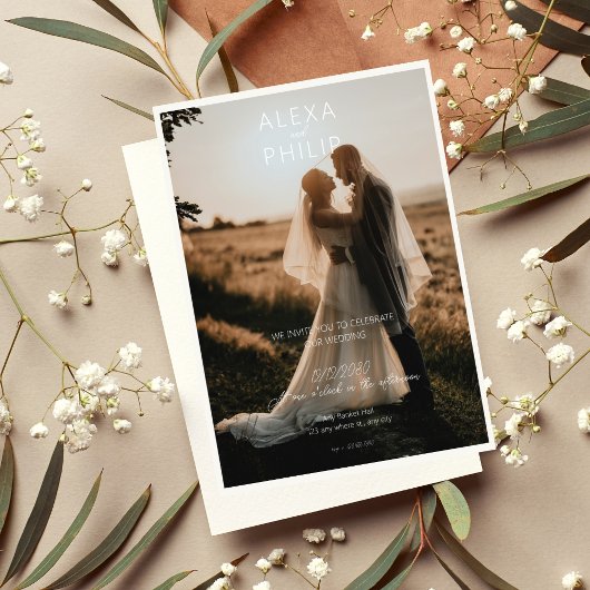 モダンスタイリッシュミニマ結婚リスト 招待状