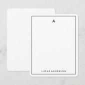 モダンスタイリッシュモノグラムの文具ノートカード ノートカード (正面/裏面)