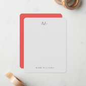 モダンスタイリッシュモノグラムの文具 ノートカード (正面/裏面インサイチュ)