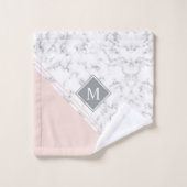 モダンスタイリッシュモノグラム赤面 バスタオルセット (ウォッシュタオル)