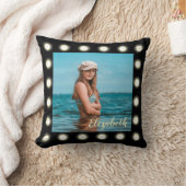 モダンスタイリッシュユニーク黒の正方形フォトフレーム クッション (ブランケット)