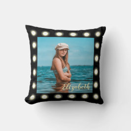 モダンスタイリッシュユニーク黒の正方形フォトフレーム クッション