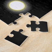 モダンスタイリッシュユニーク黒の正方形フォトフレーム ジグソーパズル (側面)