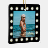 モダンスタイリッシュユニーク黒の正方形フォトフレーム セラミックオーナメント (右)