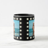 モダンスタイリッシュユニーク黒の正方形フォトフレーム マグカップ (中央)