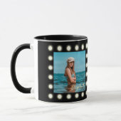 モダンスタイリッシュユニーク黒の正方形フォトフレーム マグカップ (左)