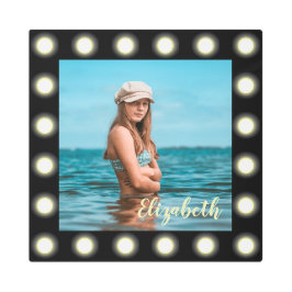 モダンスタイリッシュユニーク黒の正方形フォトフレーム メタルプリント
