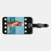 モダンスタイリッシュユニーク黒の正方形フォトフレーム ラゲッジタグ (裏面横)